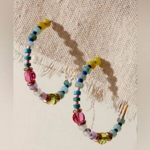 NWT! Free People, Panama Beaded Hoops, Tropics